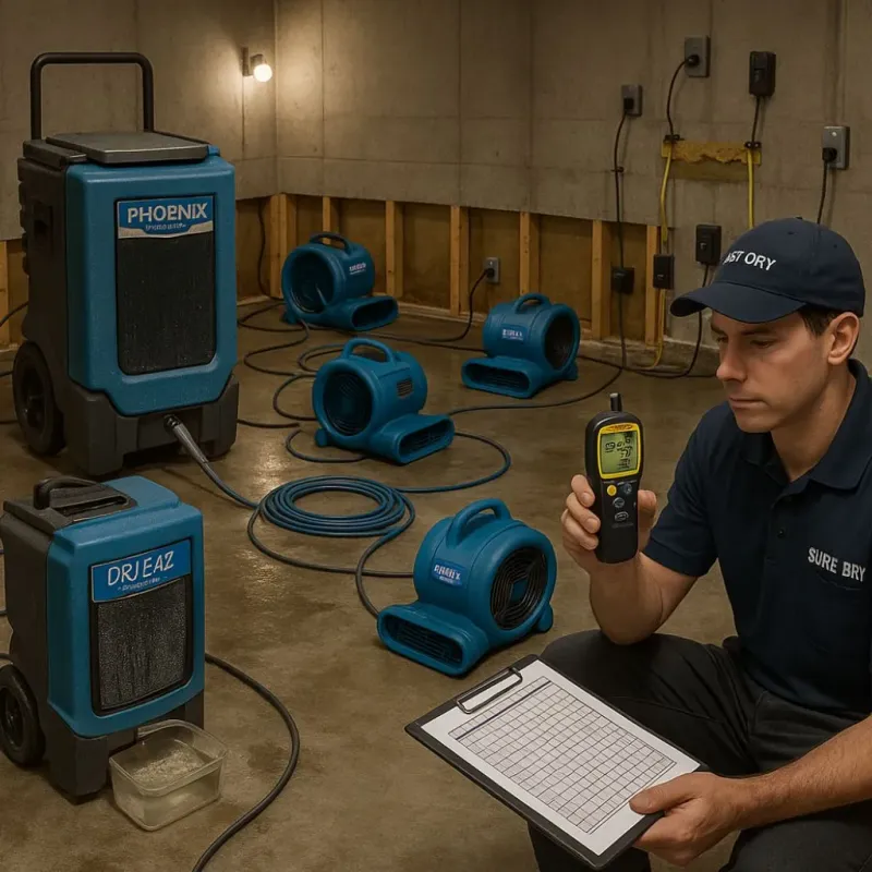 Structural Drying and Dehumidification process in Madison Heights, MI